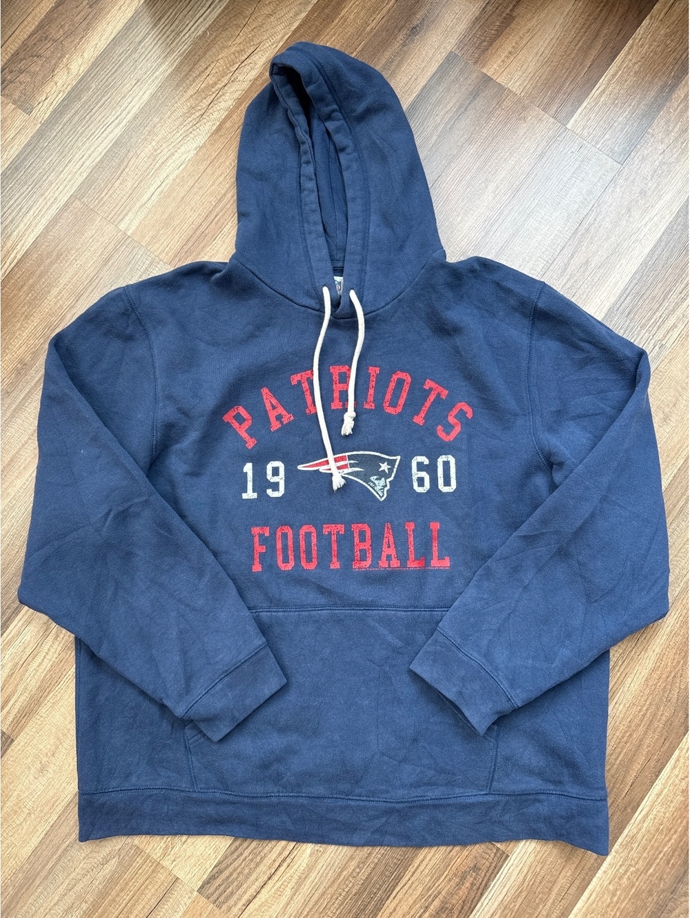 Vintage NFL New England Patriots Hoodie Men's XXL Blue Pullover Football